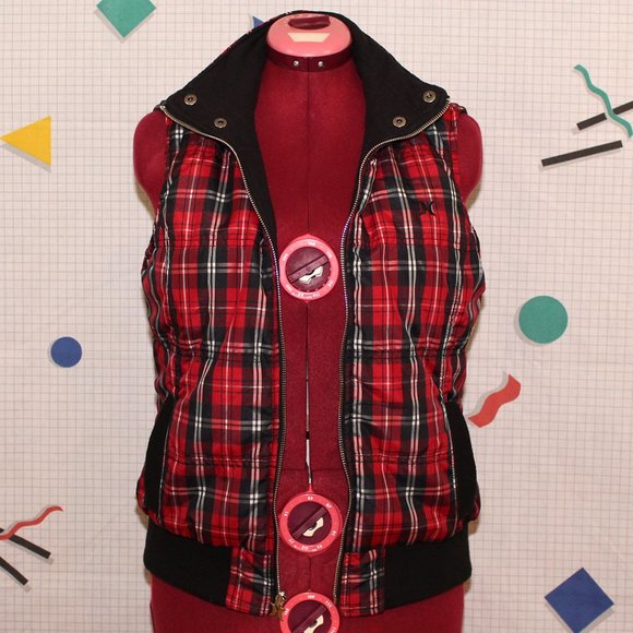 Hurley red plaid reversible sleeveless jacket - Picture 4 of 9